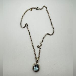 Genuine Silpada oval‎ cut blue topaz and sterling silver necklace!
